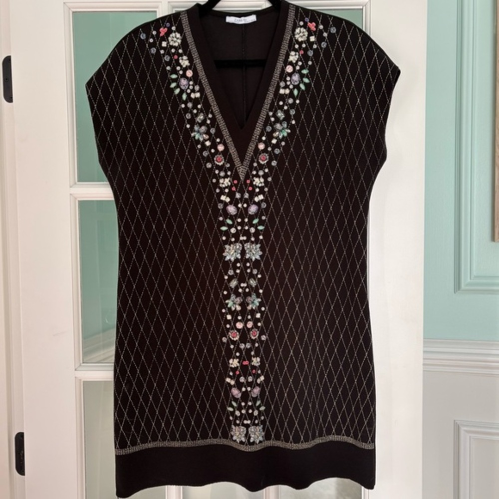 Zara V-Neck Tunic Dress | M